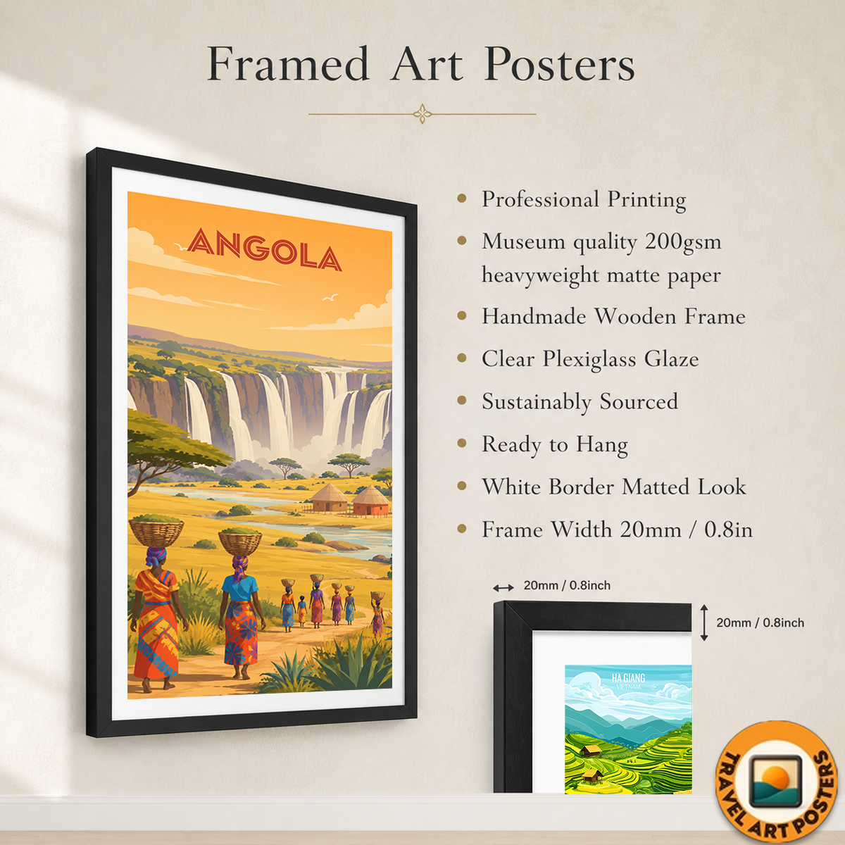 Angola - Travel Poster Vintage Style Wall Art Print - Art Print - Travel Art Poster