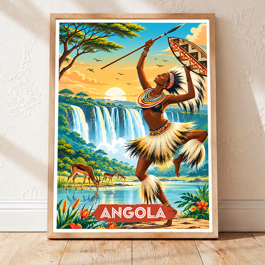 Angola - Travel Poster Vintage Style Wall Art Print - Art Print - Travel Art Poster