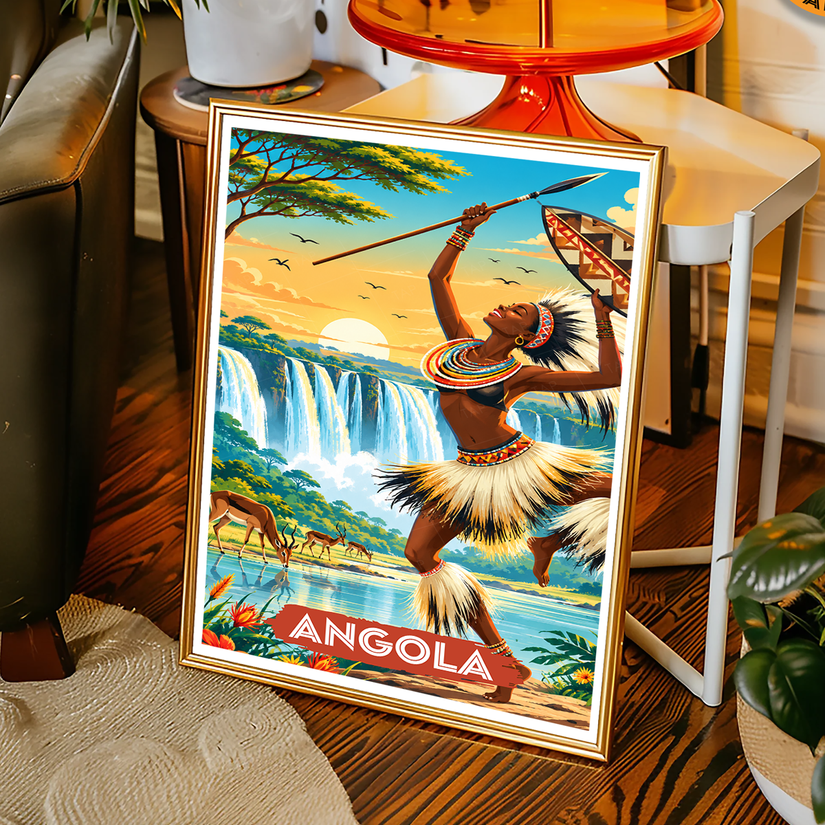 Angola - Travel Poster Vintage Style Wall Art Print - Art Print - Travel Art Poster
