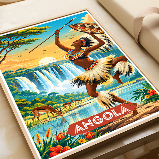 Angola - Travel Poster Vintage Style Wall Art Print - Art Print - Travel Art Poster