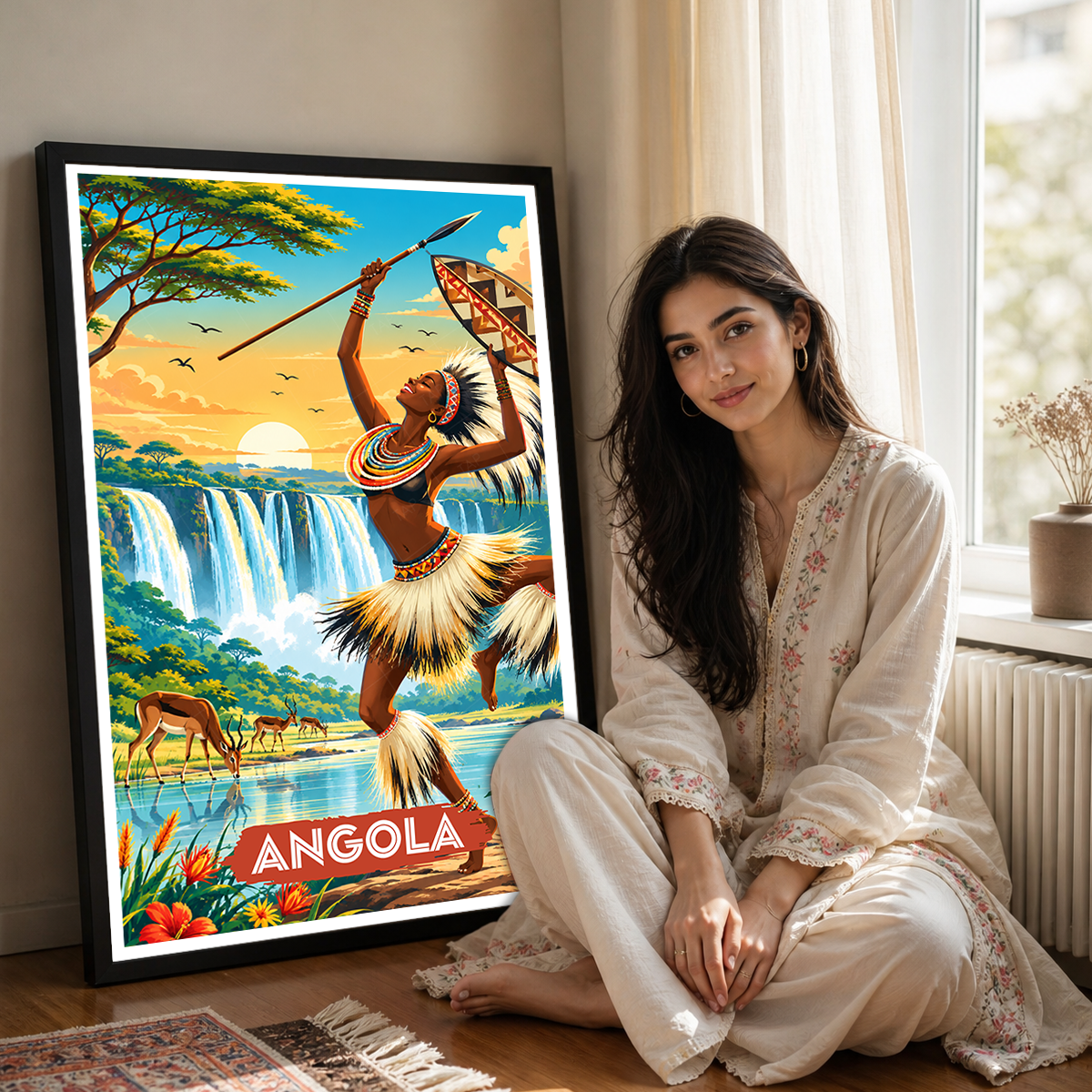 Angola - Travel Poster Vintage Style Wall Art Print - Art Print - Travel Art Poster