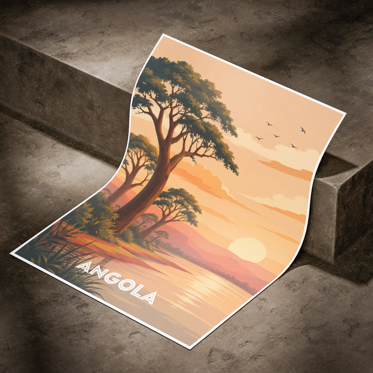 Angola - Travel Poster Vintage Style Wall Art Print - Art Print - Travel Art Poster
