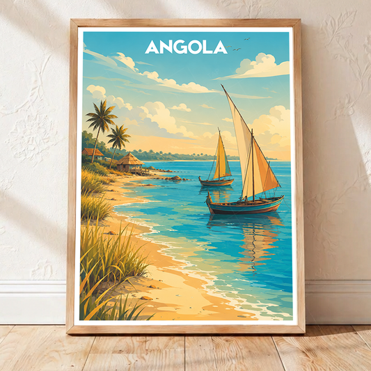 Angola - Travel Poster Vintage Style Wall Art Print - Art Print - Travel Art Poster