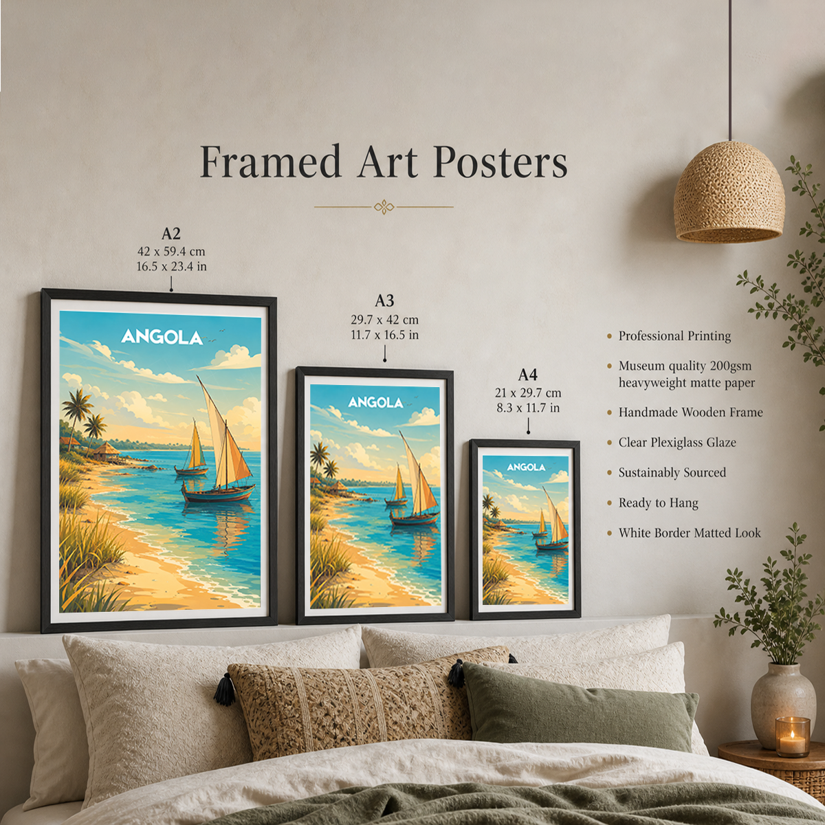 Angola - Travel Poster Vintage Style Wall Art Print - Art Print - Travel Art Poster