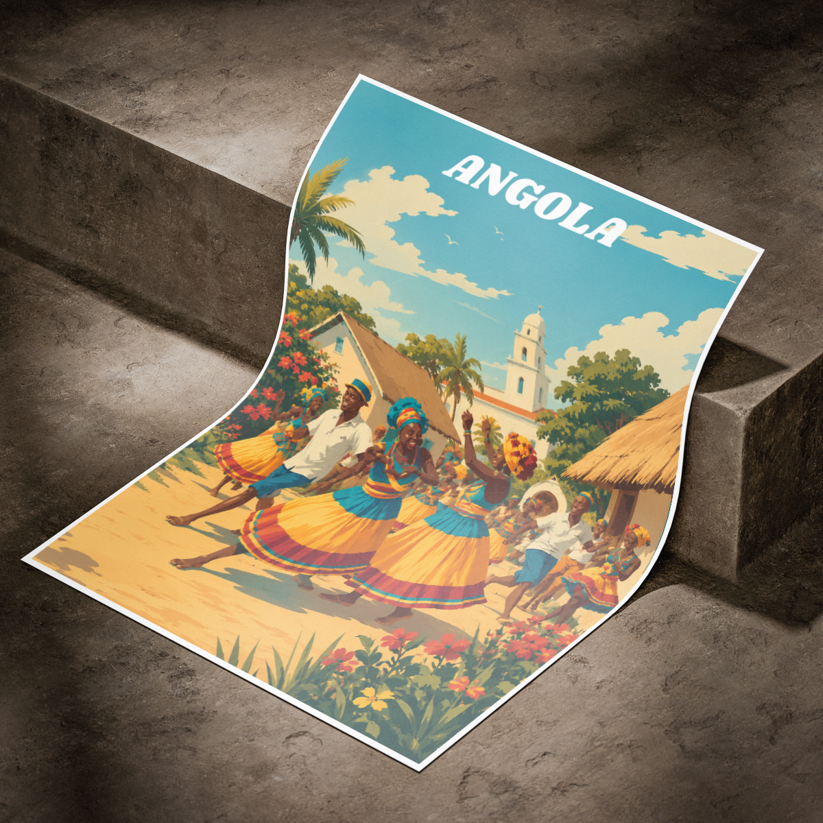 Angola - Travel Poster Vintage Style Wall Art Print - Art Print - Travel Art Poster