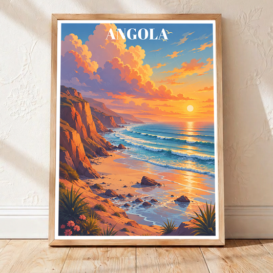 Angola - Travel Poster Vintage Style Wall Art Print - Art Print - Travel Art Poster