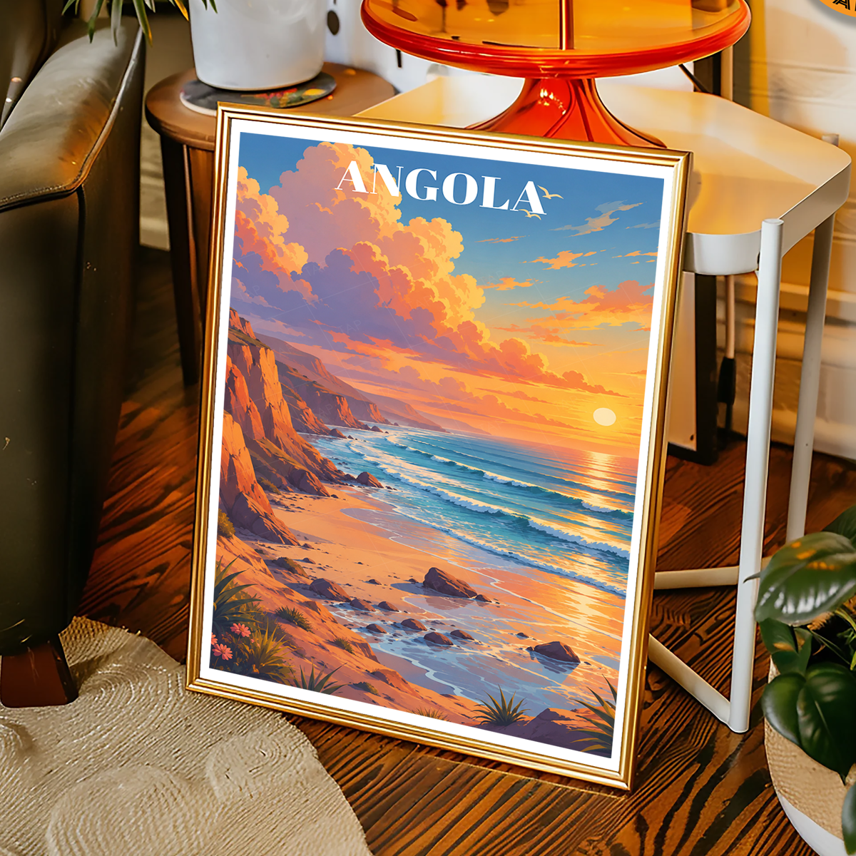 Angola - Travel Poster Vintage Style Wall Art Print - Art Print - Travel Art Poster