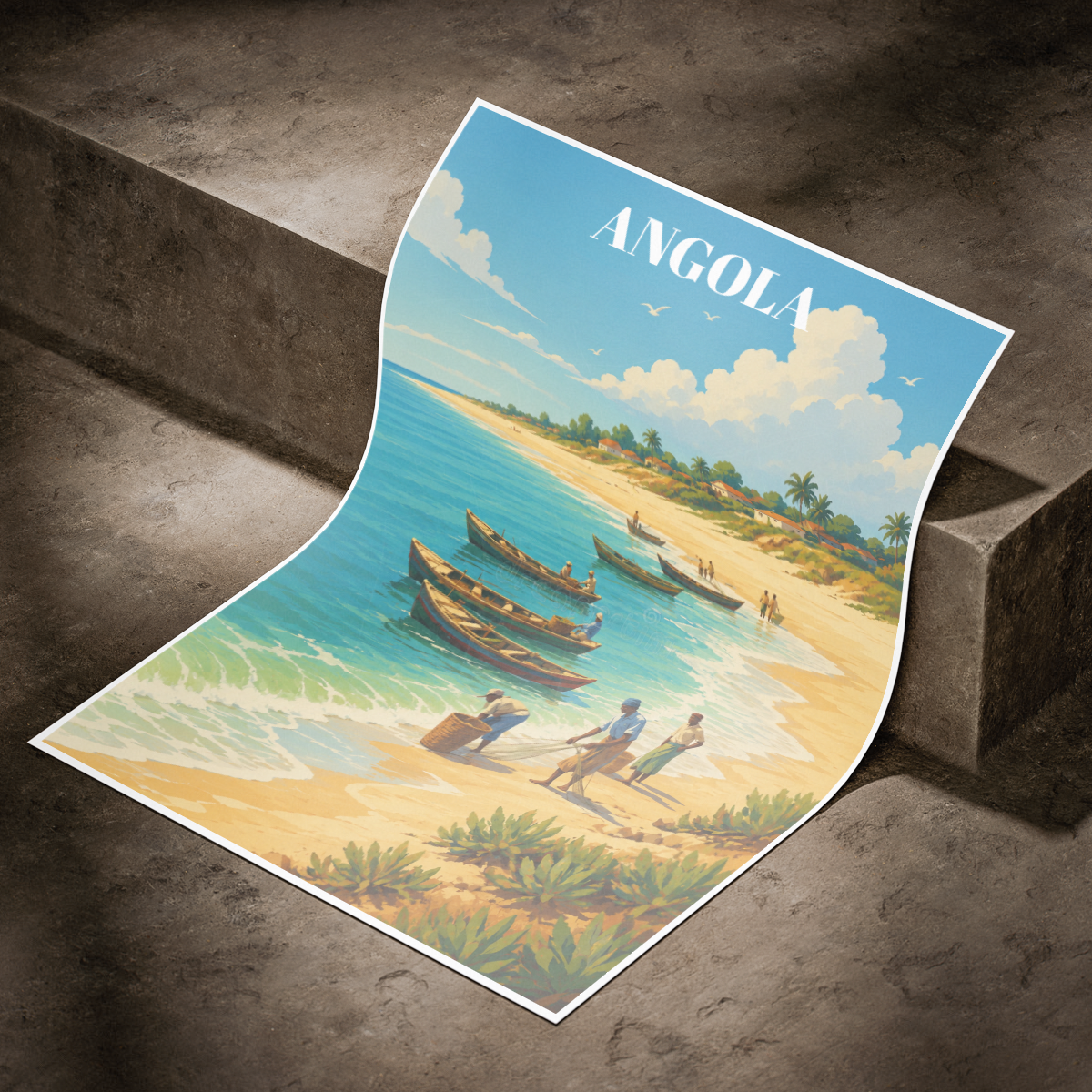 Angola - Travel Poster Vintage Style Wall Art Print - Art Print - Travel Art Poster