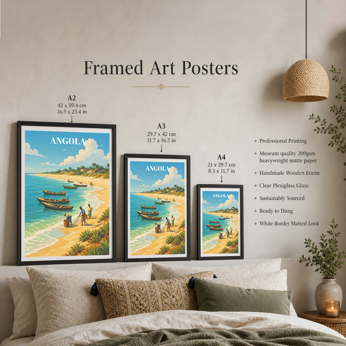 Angola - Travel Poster Vintage Style Wall Art Print - Art Print - Travel Art Poster