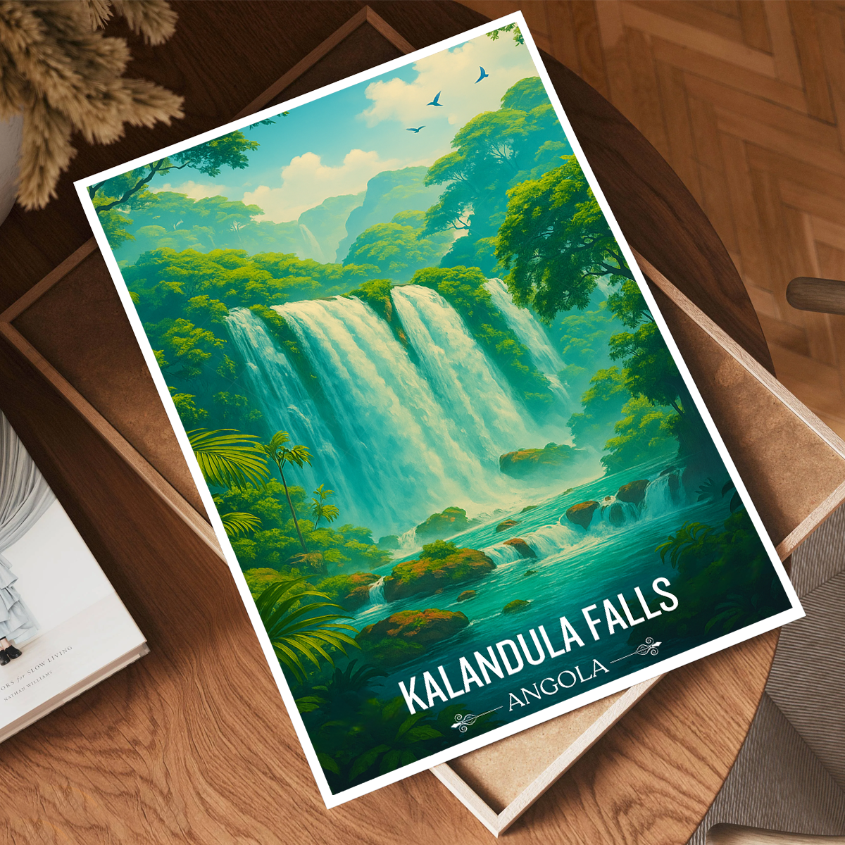 Kalandula Falls - Angola - Travel Poster Vintage Style Wall Art Print - Art Print - Travel Art Poster