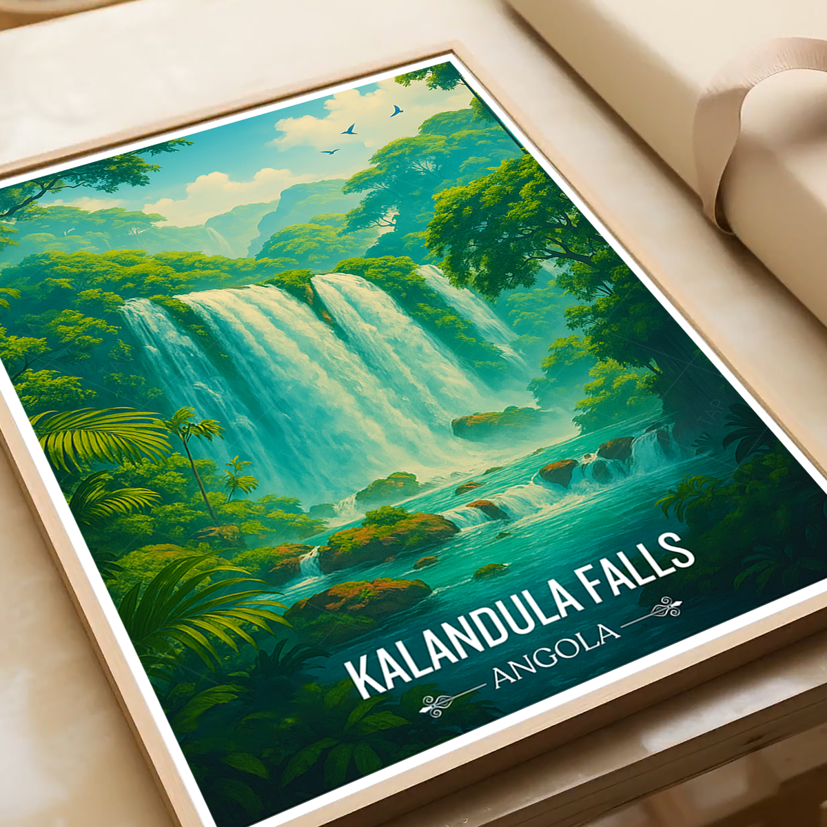Kalandula Falls - Angola - Travel Poster Vintage Style Wall Art Print - Art Print - Travel Art Poster