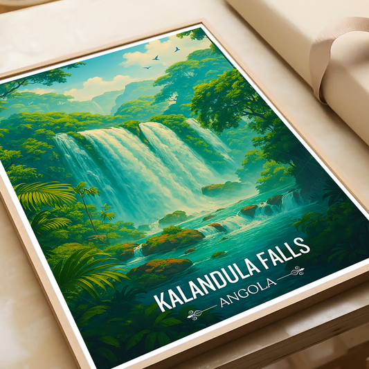 Kalandula Falls - Angola - Travel Poster Vintage Style Wall Art Print - Art Print - Travel Art Poster
