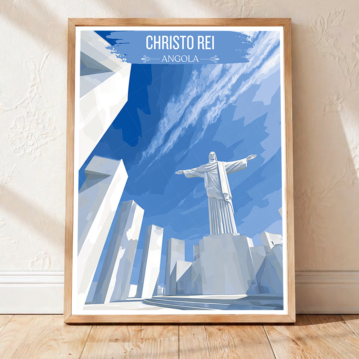 Christo Rei - Angola - Travel Poster Vintage Style Wall Art Print - Art Print - Travel Art Poster