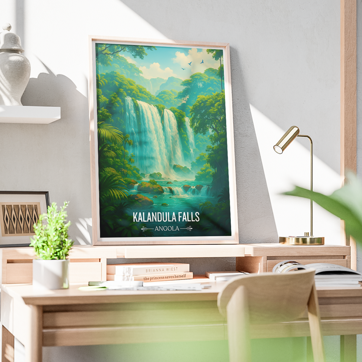 Kalandula Falls - Angola - Travel Poster Vintage Style Wall Art Print - Art Print - Travel Art Poster