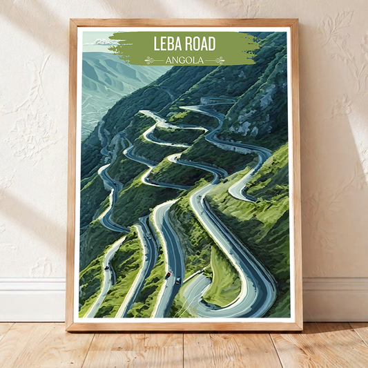 Leba Road - Angola - Travel Poster Vintage Style Wall Art Print - Art Print - Travel Art Poster