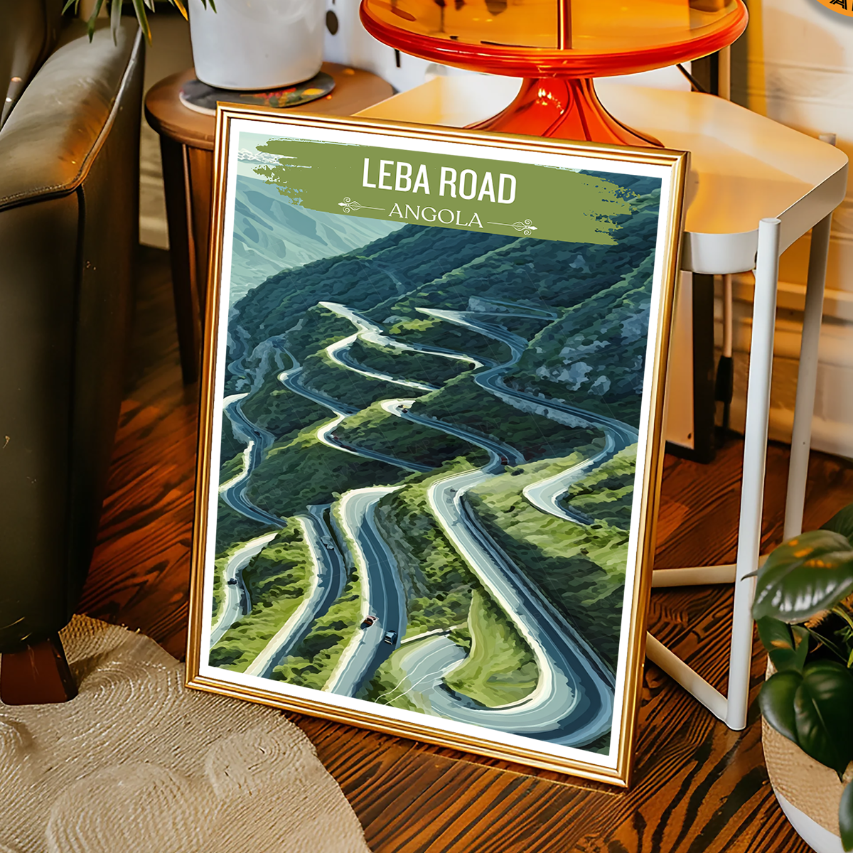 Leba Road - Angola - Travel Poster Vintage Style Wall Art Print - Art Print - Travel Art Poster