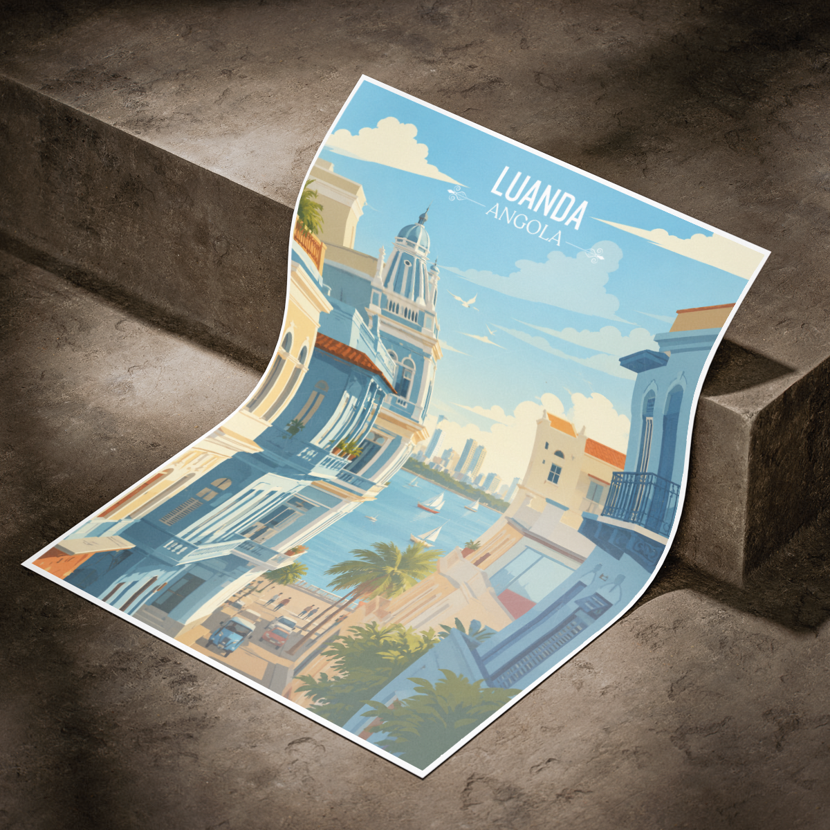 Luanda - Angola - Travel Poster Vintage Style Wall Art Print - Art Print - Travel Art Poster