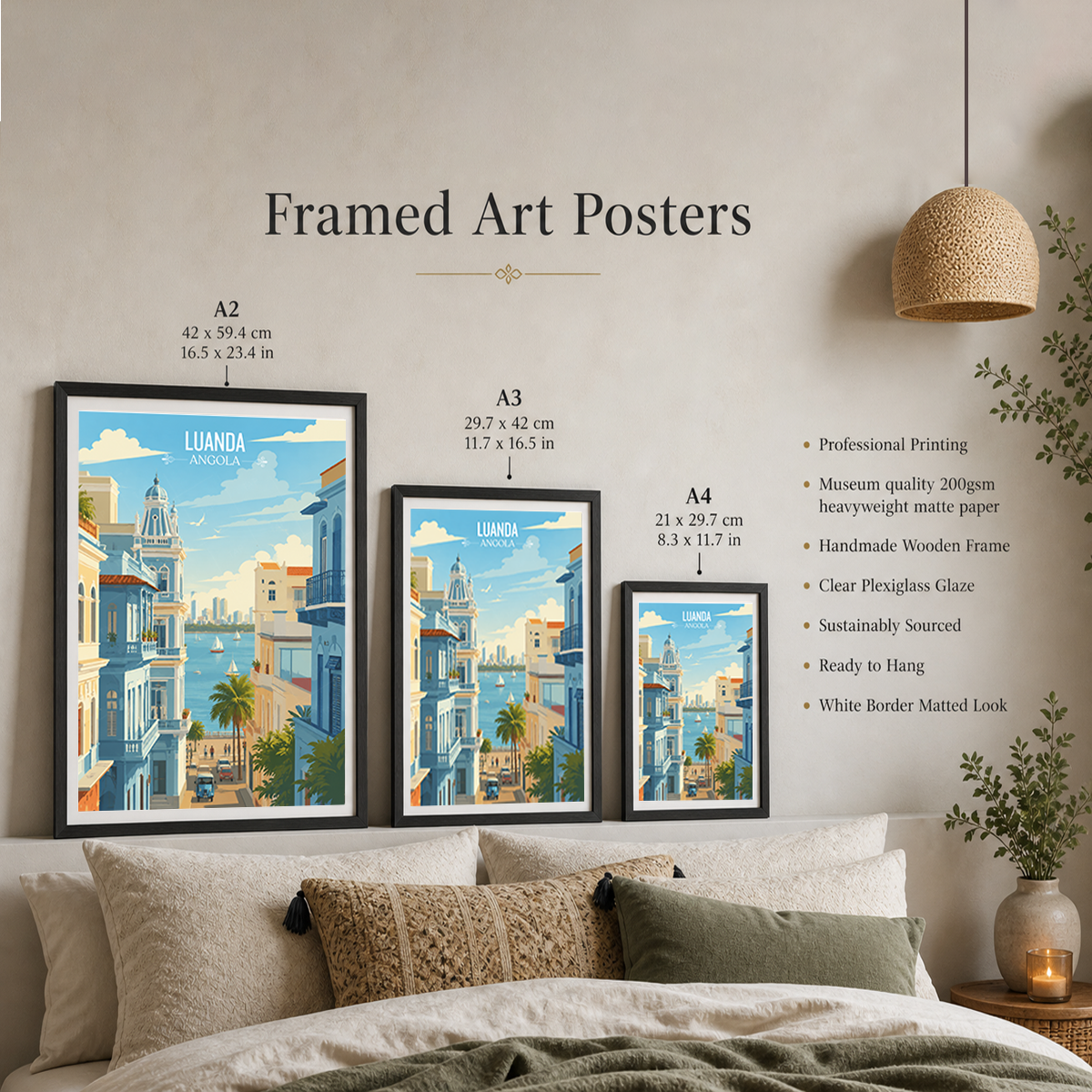 Luanda - Angola - Travel Poster Vintage Style Wall Art Print - Art Print - Travel Art Poster