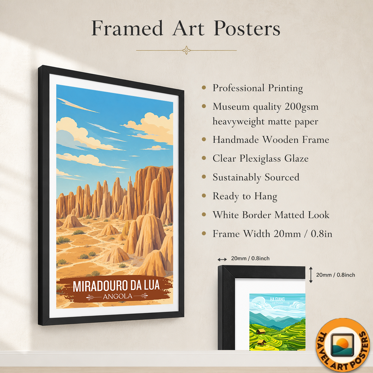 Miradouro da Lua - Angola - Travel Poster Vintage Style Wall Art Print - Art Print - Travel Art Poster