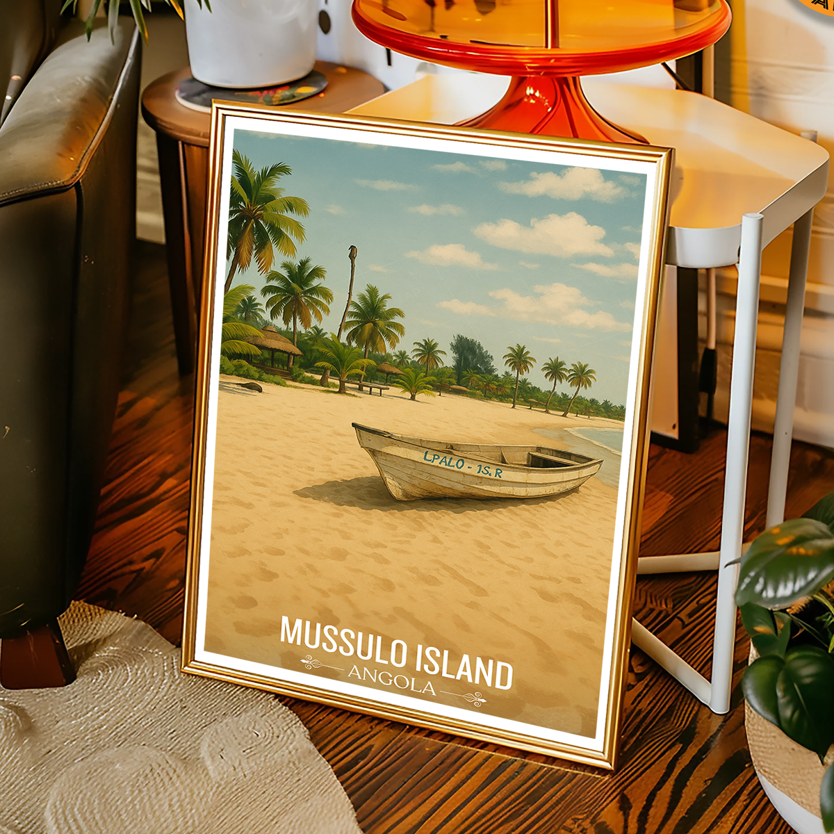 Mussulo Island - Angola - Travel Poster Vintage Style Wall Art Print - Art Print - Travel Art Poster