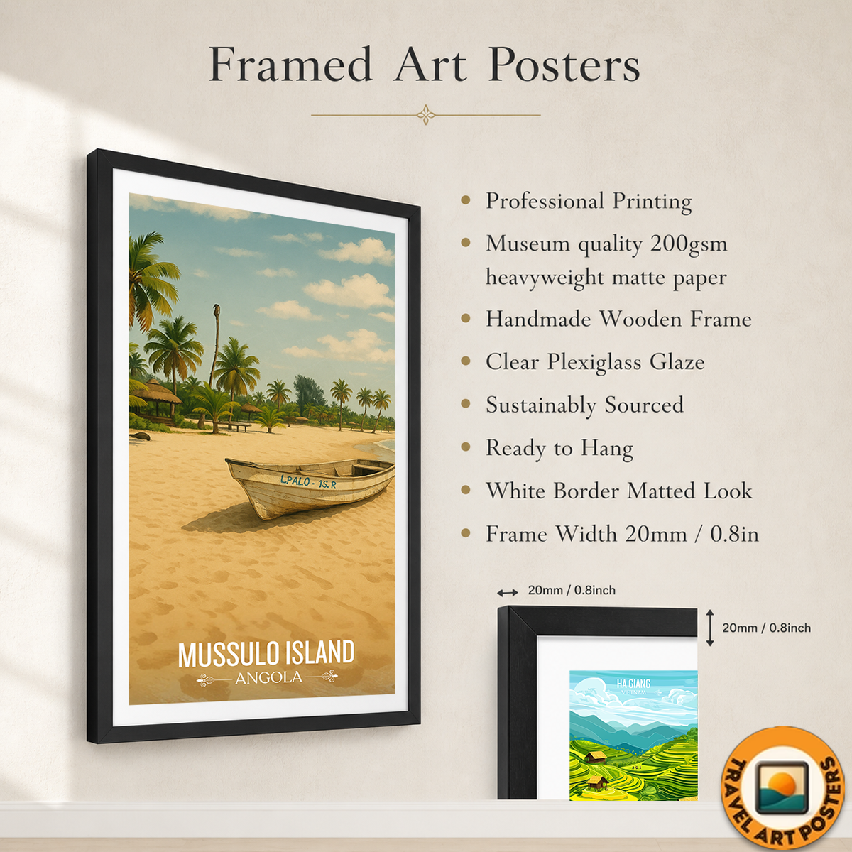 Mussulo Island - Angola - Travel Poster Vintage Style Wall Art Print - Art Print - Travel Art Poster