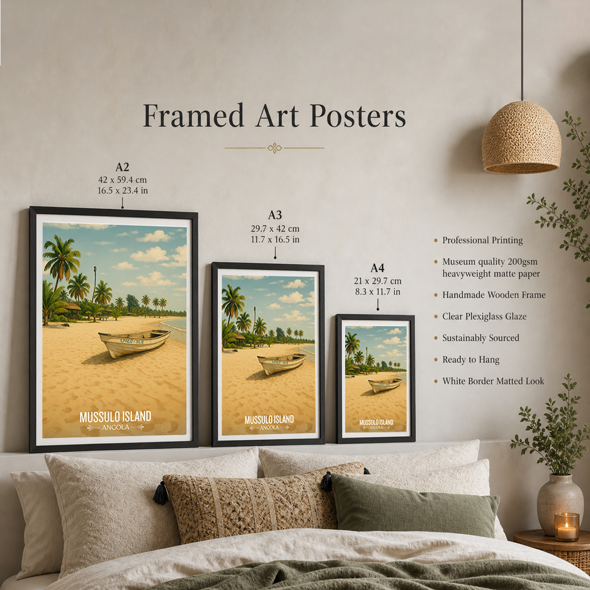 Mussulo Island - Angola - Travel Poster Vintage Style Wall Art Print - Art Print - Travel Art Poster
