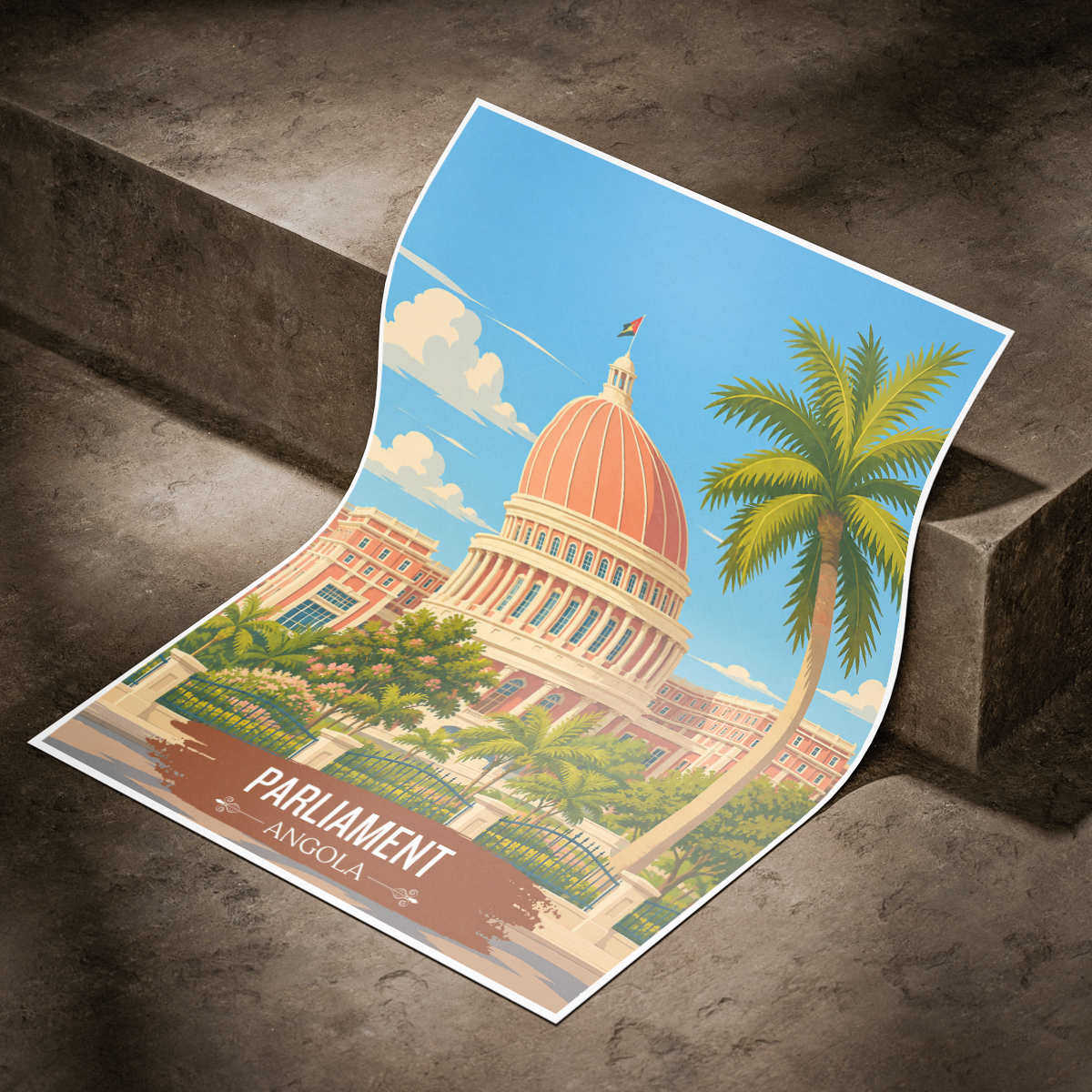 Parliament - Angola - Travel Poster Vintage Style Wall Art Print - Art Print - Travel Art Poster