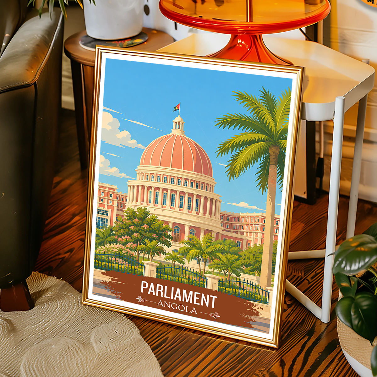 Parliament - Angola - Travel Poster Vintage Style Wall Art Print - Art Print - Travel Art Poster