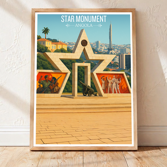 Star Monument - Angola - Travel Poster Vintage Style Wall Art Print - Art Print - Travel Art Poster