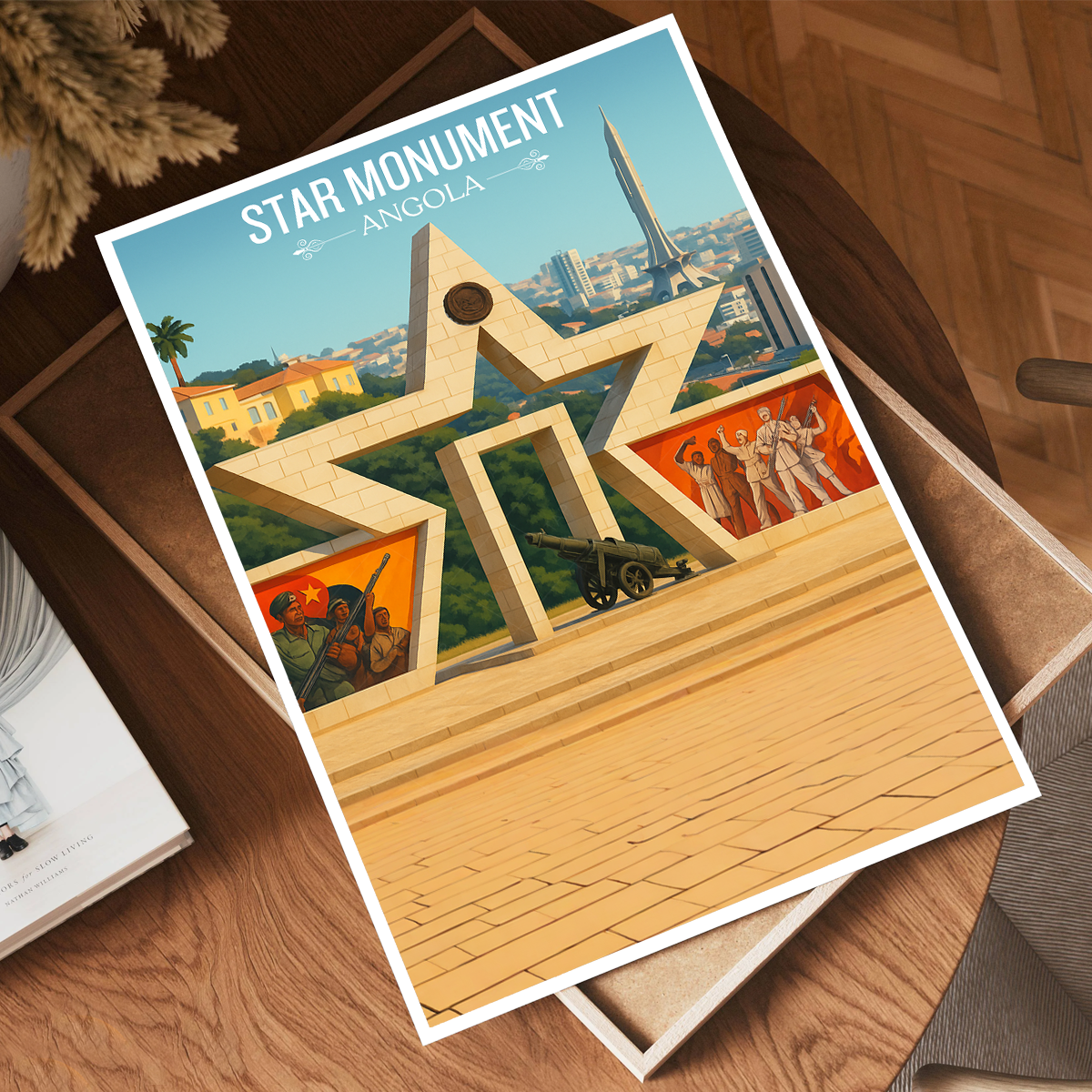 Star Monument - Angola - Travel Poster Vintage Style Wall Art Print - Art Print - Travel Art Poster