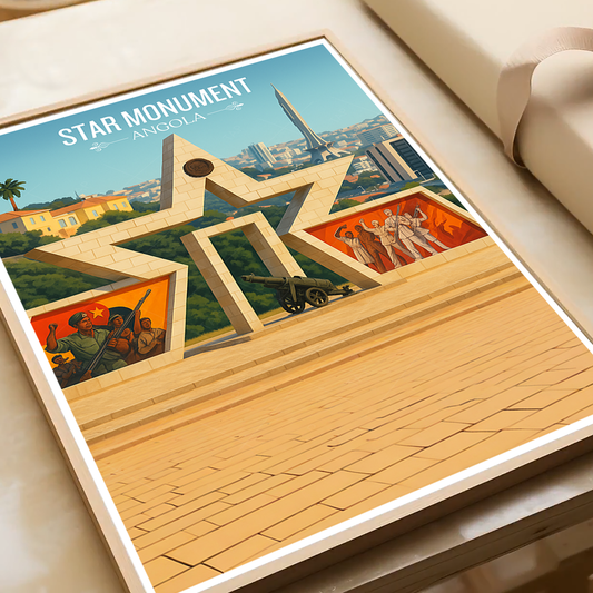 Star Monument - Angola - Travel Poster Vintage Style Wall Art Print - Art Print - Travel Art Poster