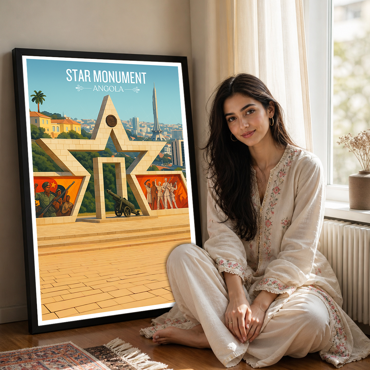 Star Monument - Angola - Travel Poster Vintage Style Wall Art Print - Art Print - Travel Art Poster