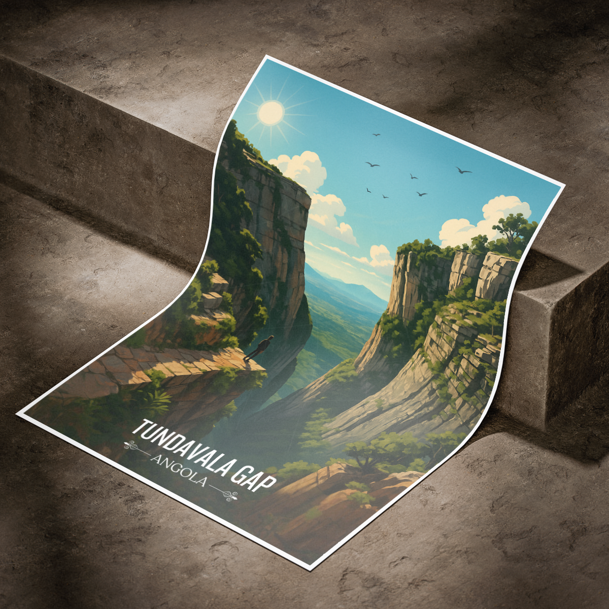 Tundavala Gap - Angola - Travel Poster Vintage Style Wall Art Print - Art Print - Travel Art Poster