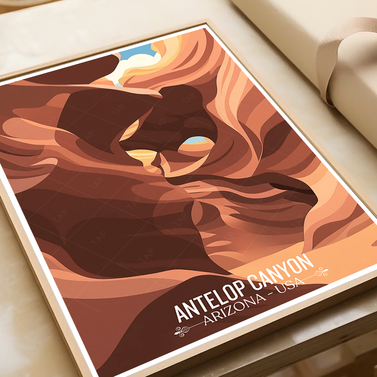 Antelop Canyon - Arizona USA - Travel Wall Art Deco Poster Print | Modern Style