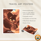 Antelop Canyon - Arizona USA - Travel Wall Art Deco Poster Print | Modern Style