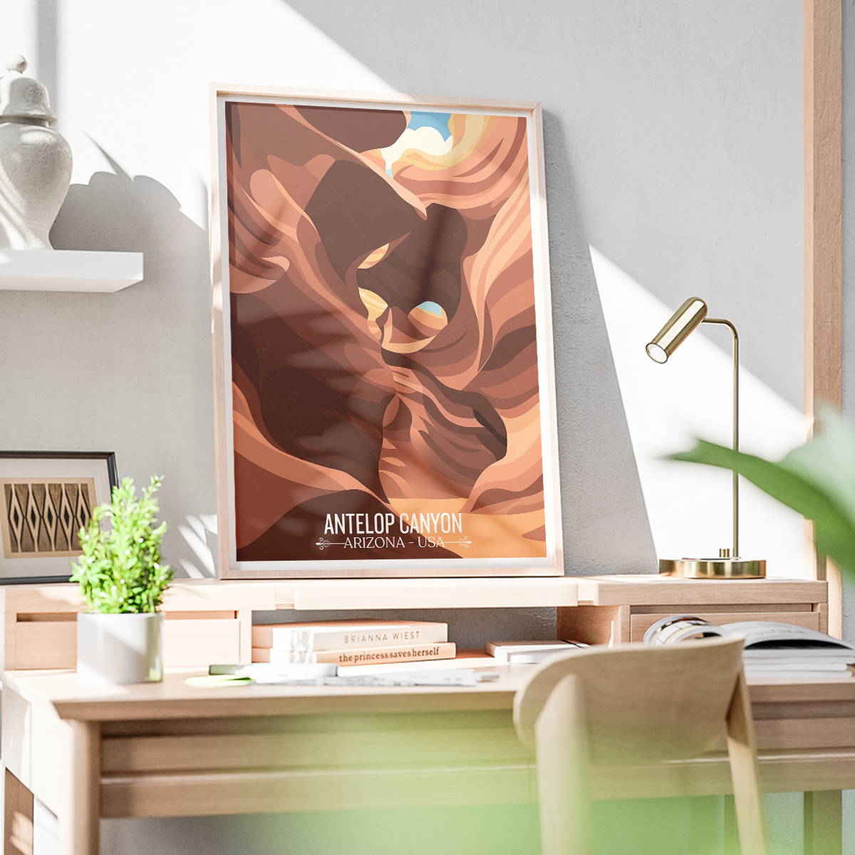 Antelop Canyon - Arizona USA - Travel Wall Art Deco Poster Print | Modern Style