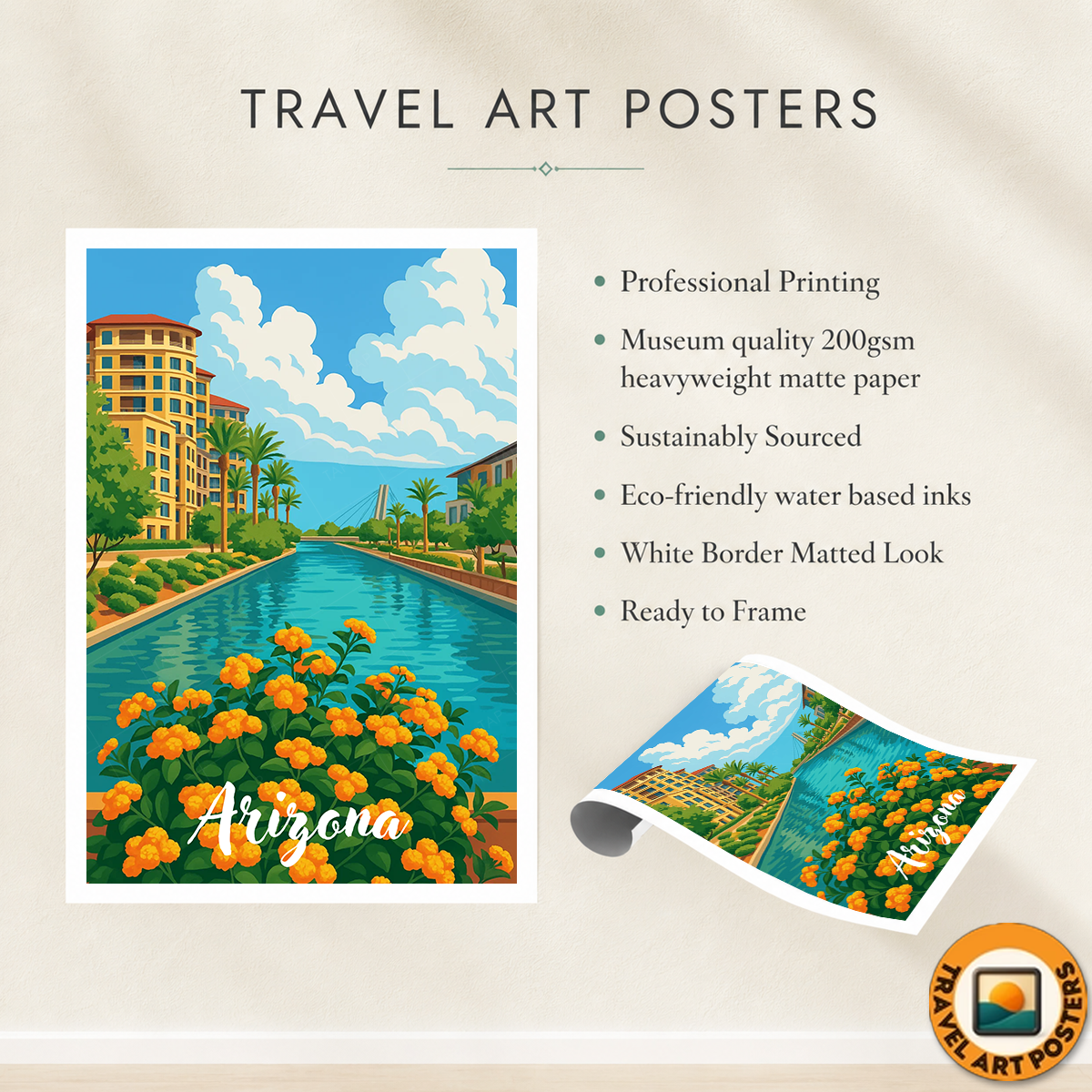 Arizona - USA - Travel Wall Art Deco Poster Print | Modern Style