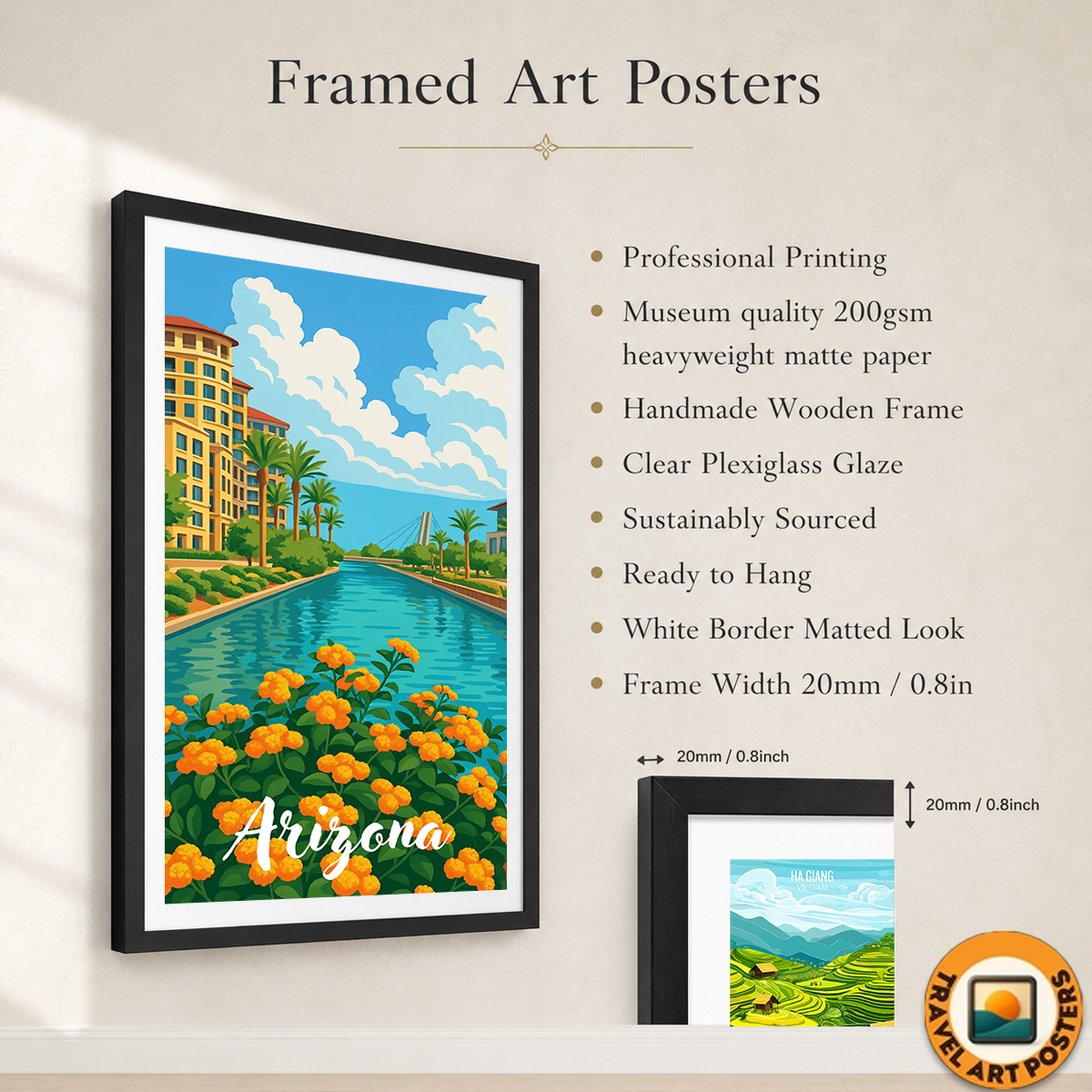 Arizona - USA - Travel Wall Art Deco Poster Print | Modern Style