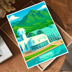 Biosphere - Arizona - USA - Travel Wall Art Deco Poster Print | Modern Style