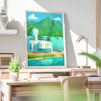 Biosphere - Arizona - USA - Travel Wall Art Deco Poster Print | Modern Style