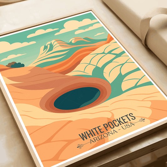 White Pockets - Arizona - USA - Travel Wall Art Deco Poster Print | Modern Style - Travel Art Poster Print
