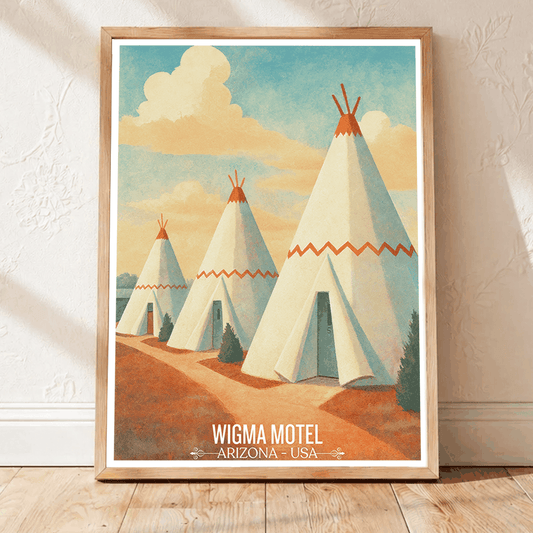 Wigwam Motel - Arizona - USA - Travel Wall Art Deco Poster Print | Modern Style - Travel Art Poster Print