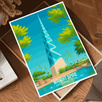 Wright Spire - Arizona - USA - Travel Wall Art Deco Poster Print | Modern Style - Travel Art Poster Print