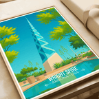 Wright Spire - Arizona - USA - Travel Wall Art Deco Poster Print | Modern Style - Travel Art Poster Print