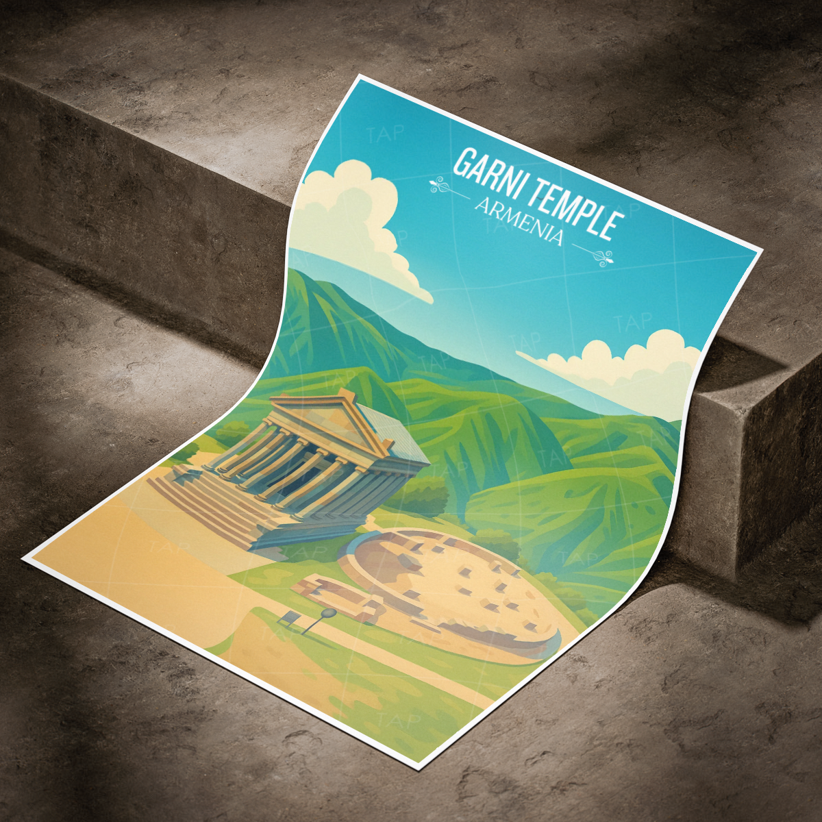 Garni Temple - Armenia - Travel Wall Art Print - Art Print - Travel Art Poster