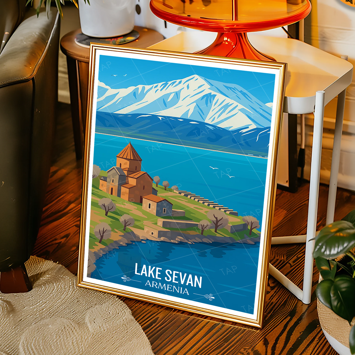 Lake Sevan - Armenia - Travel Wall Art Print - Art Print - Travel Art Poster