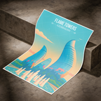 Flame Towers - Azerbaijan - Travel Wall Art Print - Art Print - Travel Art Poster