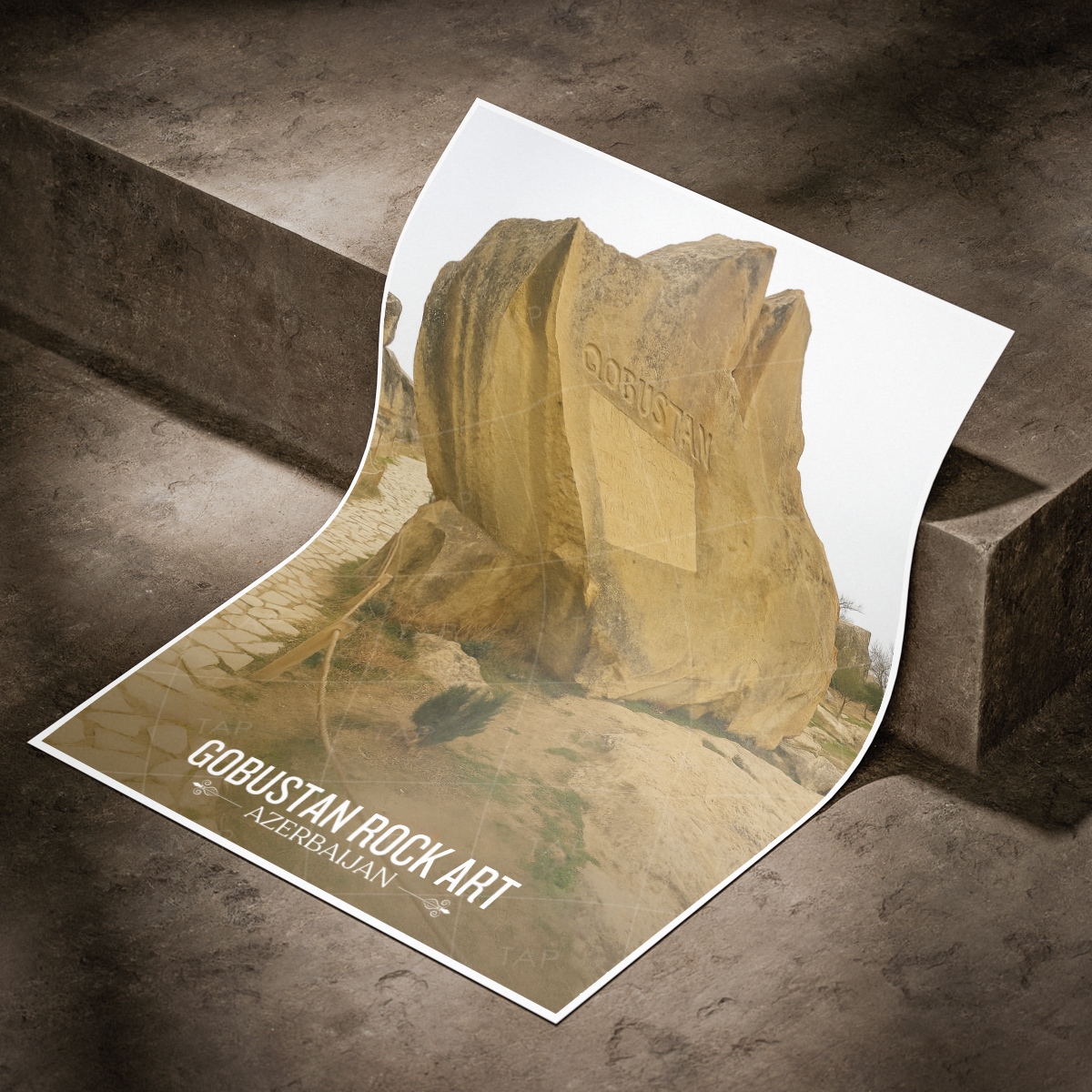 Gobustan Rock Art - Azerbaijan - Travel Wall Art Print - Art Print - Travel Art Poster