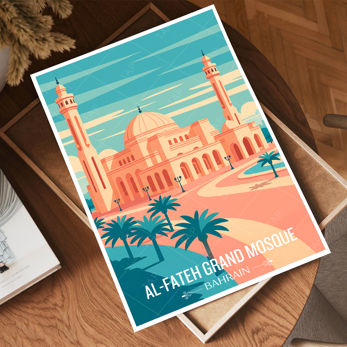 Al-Fateh Grand Mosque - Bahrain - Travel Wall Art Print - Art Print - Travel Art Poster