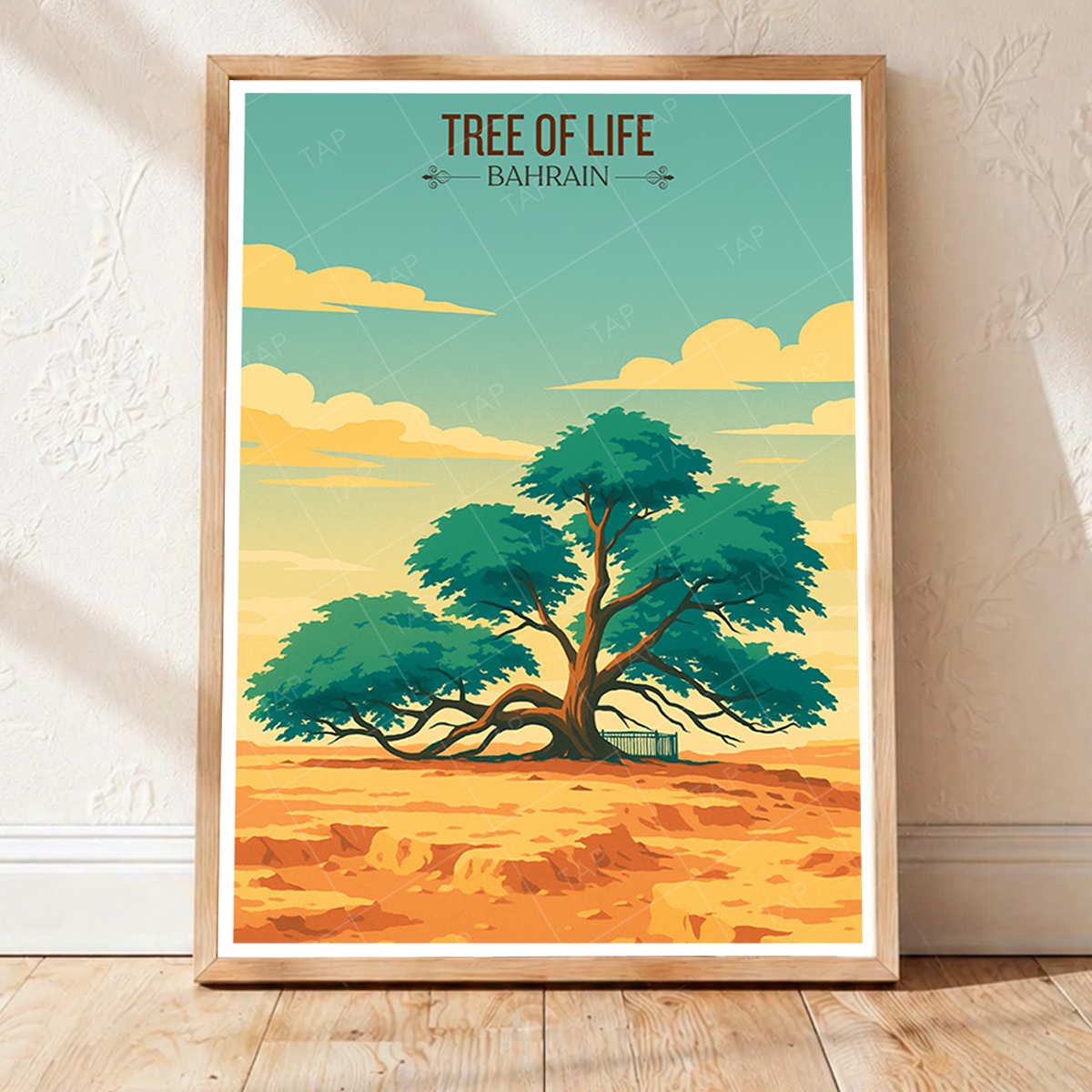 Tree of Life - 400 Years Old Tree Without Water - Bahrain - Travel Wall Art Print - Art Print - Travel Art Poster